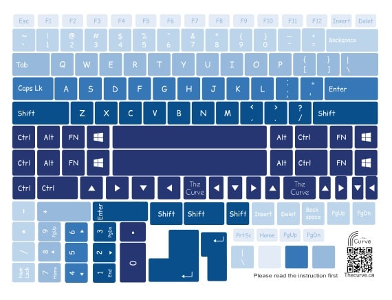 blue ombre keyboard sticker