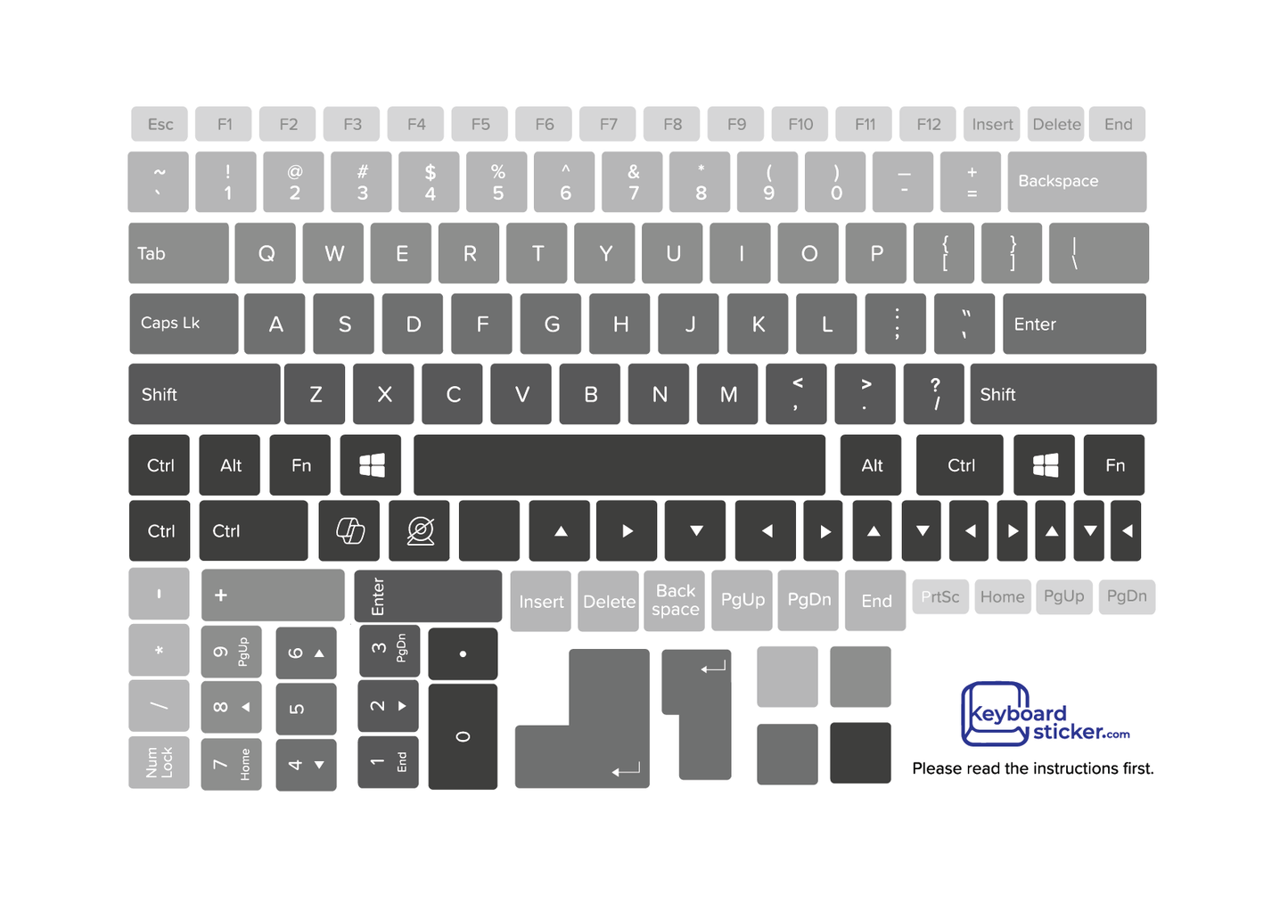 Gray Ombre Laptop Keyboard Sticker