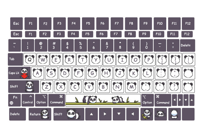 Panda Macbook Keyboard Sticker