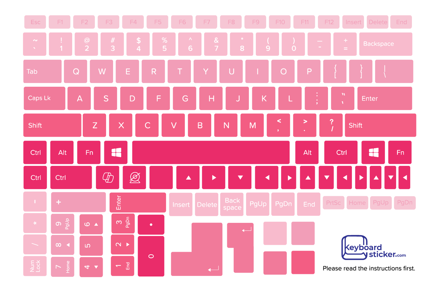 Pink Ombre Laptop Keyboard Sticker