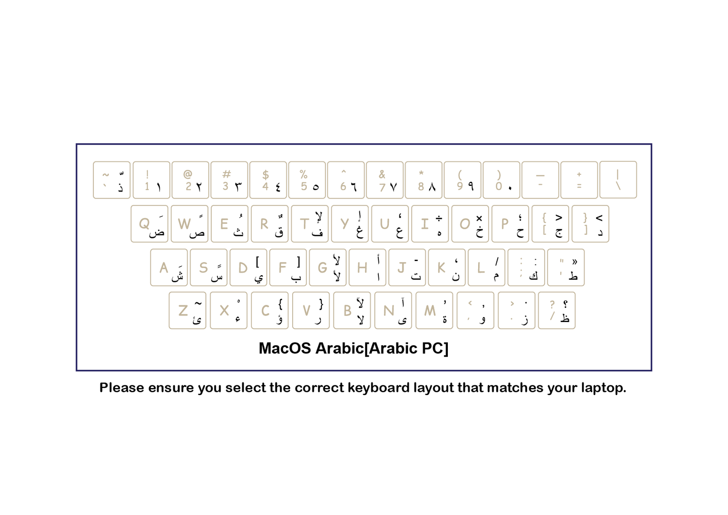 Arabic Keyboard Stickers (Bilingual)