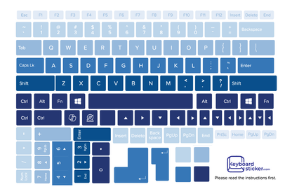 Blue Ombre Laptop Keyboard Sticker