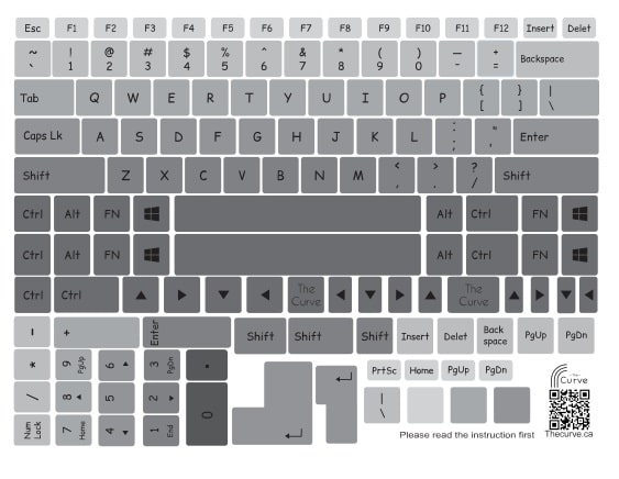 gray laptop keyboard sticker