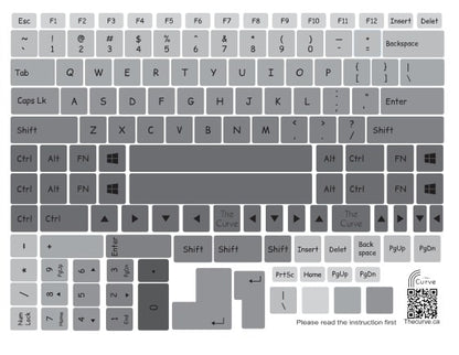 gray laptop keyboard sticker