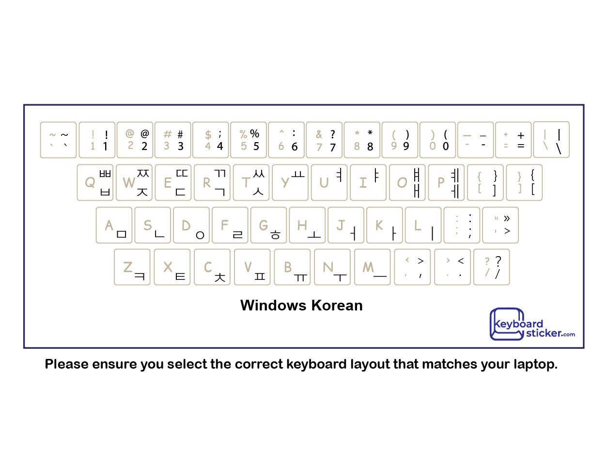 Korean Keyboard Stickers (Bilingual)