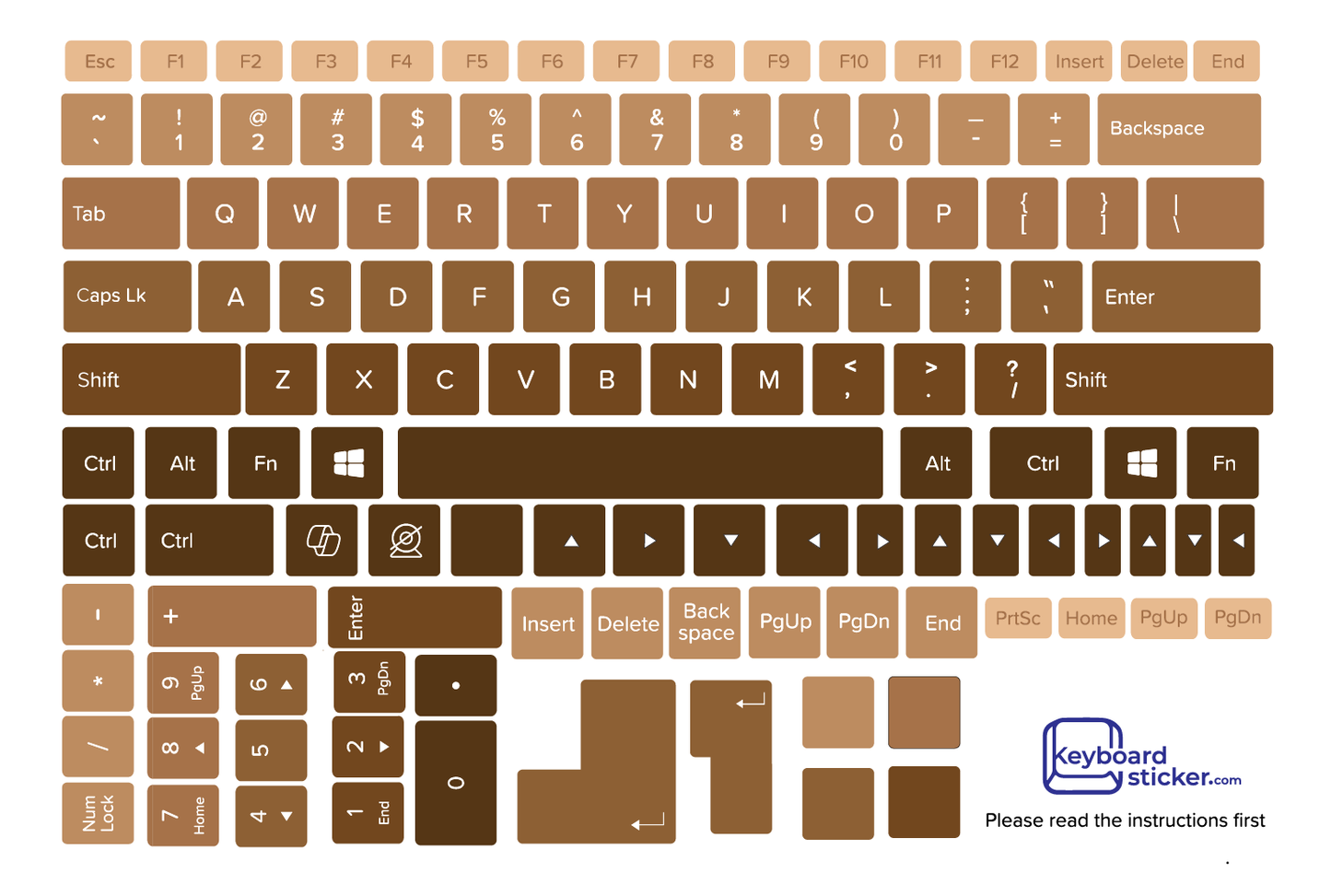 Mocha Ombre Laptop Keyboard Sticker