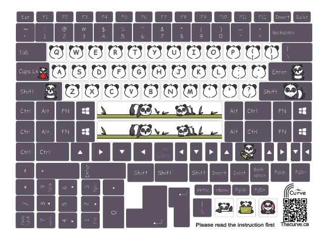 panda laptop keyboard sticker
