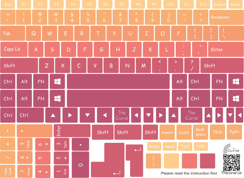 Purple To Orange Laptop Keyboard Sticker