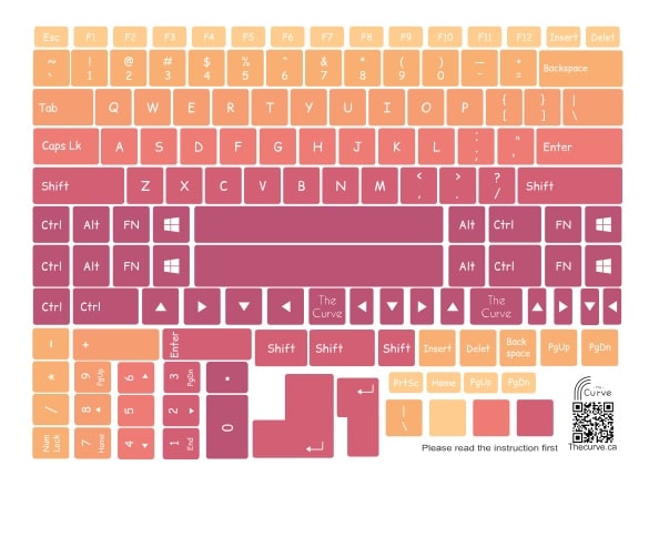 purple orange keyboard sticker