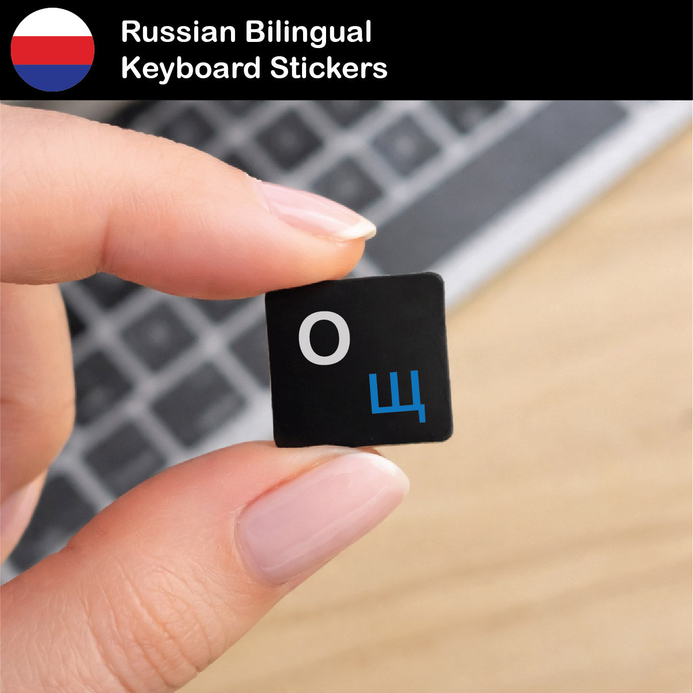 Russian Keyboard Stickers (Bilingual)