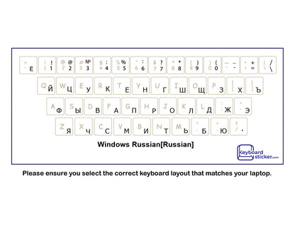 Russian Keyboard Stickers (Bilingual)