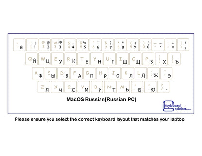 Russian Keyboard Stickers (Bilingual)